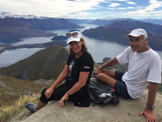Tom and wife Margo on top of Roy’s Peak, Wanaka